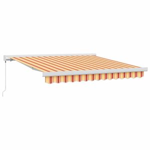 vidaXL Auvent R&eacute;tractable Jaune et Orange 300 x 250 cm Tissu et M&eacute;tal