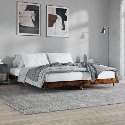 vidaXL Cadre de lit sans matelas chêne fumé 180x200 cm