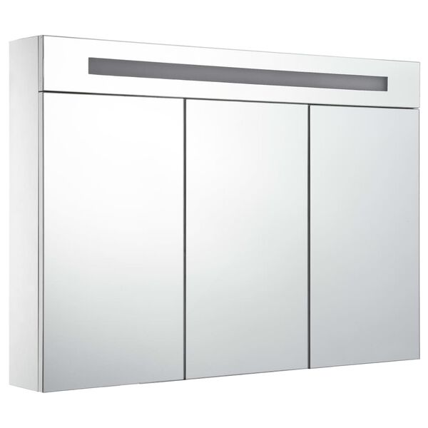 vidaXL Armoire de salle de bain &agrave; miroir LED 88x13x62 cm