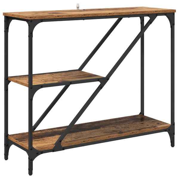 vidaXL Table console Bois Ancien 88,5 x 30 x 75 cm Bois d'ing&eacute;nierie