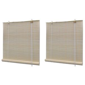 vidaXL Stores &agrave; rouleau Bambou naturel 2 pcs 120x160 cm