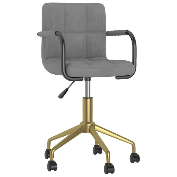 vidaXL Chaise pivotante de salle &agrave; manger Gris clair Velours