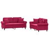 vidaXL Ensemble de canap&eacute;s 2 pcs avec coussins rouge bordeaux velours