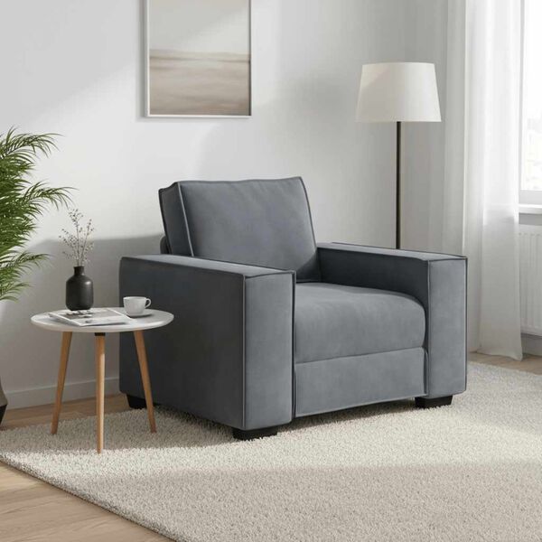 vidaXL Fauteuil gris fonc&eacute; 100x78x84 cm velours