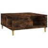 vidaXL Table basse ch&ecirc;ne fum&eacute; 80x80x36,5 cm bois d'ing&eacute;nierie