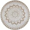 vidaXL Tapis Jute tress&eacute; imprim&eacute; 90 cm rond