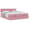 vidaXL Cadre de lit ottoman avec matelas rose 180x200 cm velours
