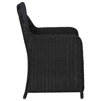 vidaXL lot de 2 Chaises d'extérieur avec coussins Résine tressée Noir