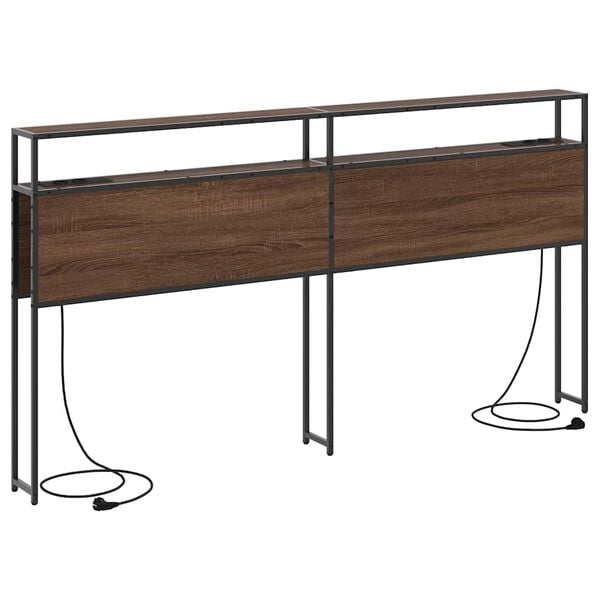 vidaXL T&ecirc;te de lit de rangement Ch&ecirc;ne marron 180 cm Bois d'ing&eacute;nierie