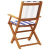 vidaXL Chaises de jardin lot de 2 bleu/blanc bois acacia massif tissu