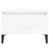 vidaXL Table d'appoint Blanc brillant 50x46x35 cm Bois d'ingénierie