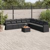 vidaXL Salon de jardin 10 pcs avec coussins noir r&eacute;sine tress&eacute;e