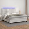 vidaXL Sommier &agrave; lattes de lit avec matelas et LED Blanc 160x200 cm