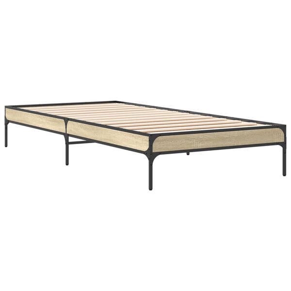 vidaXL Cadre de lit sans matelas ch&ecirc;ne sonoma 100x200 cm