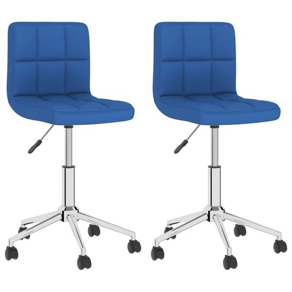 vidaXL Chaises pivotantes &agrave; manger lot de 2 bleu tissu