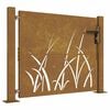 vidaXL Portail de jardin 100x100 cm en acier Corten avec motif gazon