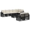 vidaXL Ensemble de canap&eacute; de jardin 9 pcs Noir et blanc cr&egrave;me