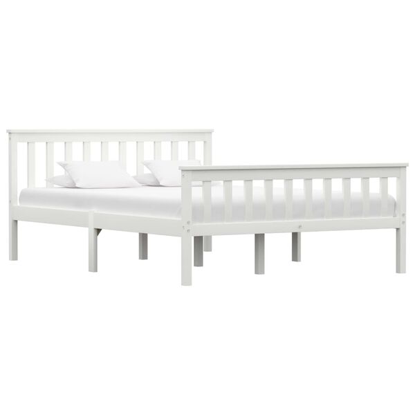 vidaXL Cadre de lit sans matelas blanc bois de pin massif 140x200 cm