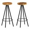 vidaXL Chaises de bar lot de 2 bois de manguier solide