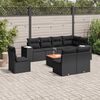 vidaXL Salon de jardin 9 pcs avec coussins noir r&eacute;sine tress&eacute;e