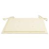 vidaXL Chaises de jardin et coussins cr&egrave;me lot de 4 Bois teck massif