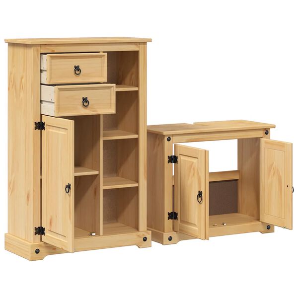 vidaXL Ensemble de meubles salle de bain 2 pcs Corona bois pin massif