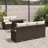 vidaXL Ensemble de canapé de jardin 6 pcs Marron Poly Rattan