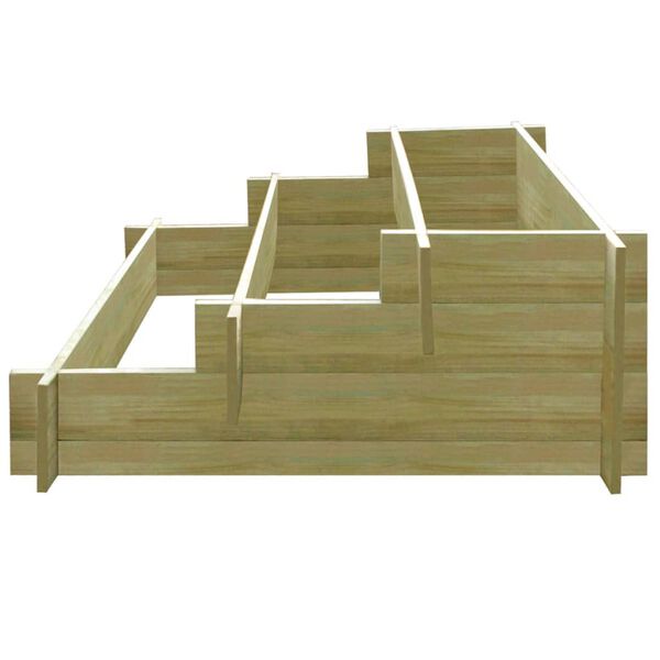 vidaXL Jardinière à 3 niveaux 90 x 90 x 35 cm Bois imprégné