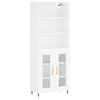 vidaXL Buffet haut Blanc 69,5x34x180 cm Bois d'ing&eacute;nierie