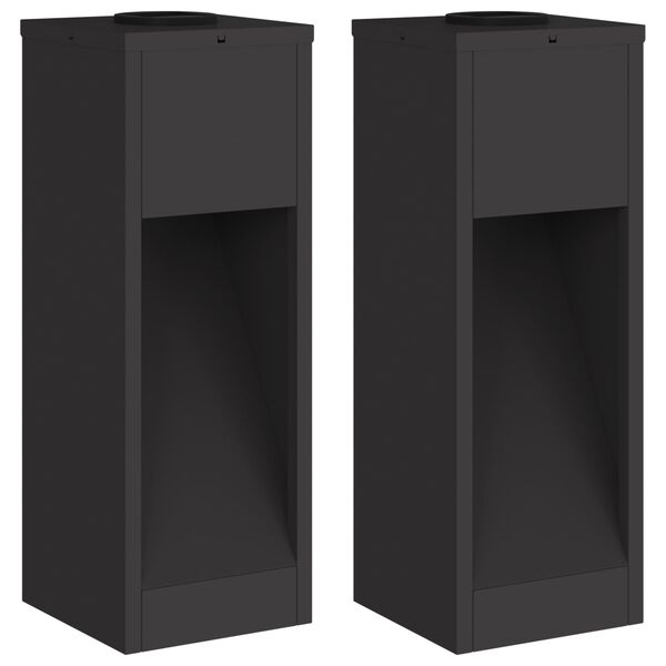 vidaXL Lumière de Chemin LED Solaire 2 pcs Noir Acier laminé à froid