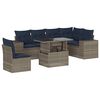 vidaXL Ensemble de canap&eacute; de jardin 7 pcs avec coussins gris r&eacute;sine tress&eacute;e