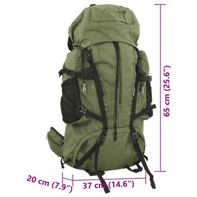 vidaXL Sac à dos de randonnée vert armée 60 L tissu oxford