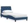 vidaXL Lit avec matelas bleu 90x190 cm tissu