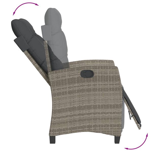 vidaXL Ensemble à manger de jardin 3 pcs coussins gris résine tressée