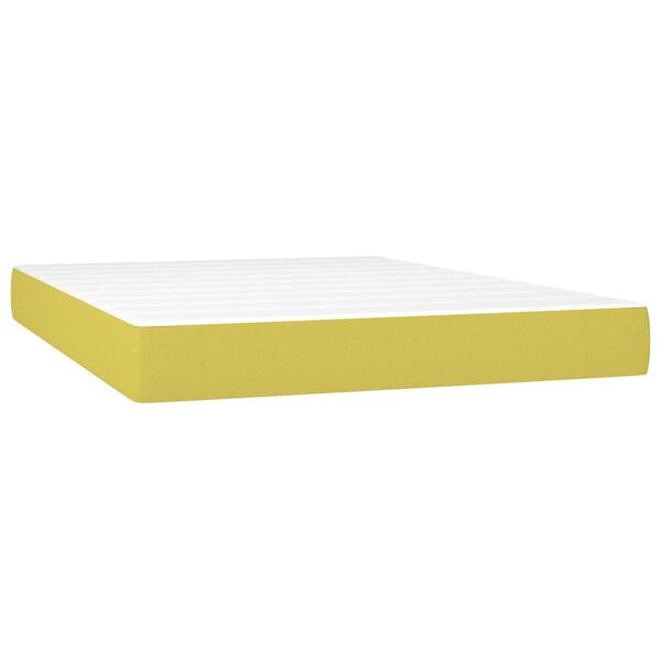 vidaXL Matelas de lit à ressorts ensachés Vert 140x190x20 cm Tissu