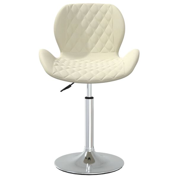 vidaXL Chaises &agrave; manger pivotantes lot de 4 Cr&egrave;me Velours