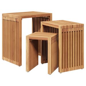 vidaXL Table d'appoint de jardin 3 pcs Marron 33 x 44,5 x 51 cm