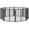 vidaXL Porte pour chien 8 pc Noir 60 x 60 cm Acier galvanis&eacute;