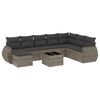 vidaXL Salon de jardin 9 pcs avec coussins gris r&eacute;sine tress&eacute;e