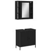 vidaXL Ensemble de meubles salle de bain 2 pcs noir bois d'ing&eacute;nierie