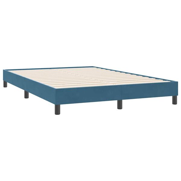 vidaXL Cadre de lit sans matelas bleu foncé 160x220 cm velours