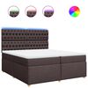 vidaXL Sommier &agrave; lattes de lit avec matelas Marron fonc&eacute; 200x200 cm