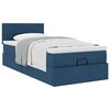 vidaXL Cadre de lit ottoman avec matelas bleu 90x190 cm tissu