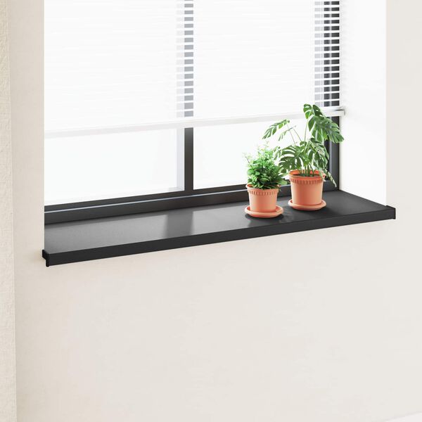 vidaXL Appui de fen&ecirc;tre Noir avec grain de bois 120 x 45 x 4,5 cm PVC