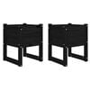 vidaXL Jardini&egrave;res 2 pcs Noir 40x40x52,5 cm Bois massif de pin