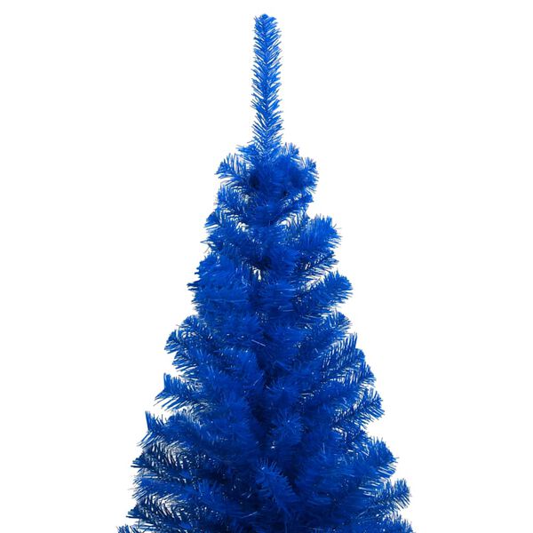 vidaXL Arbre de No&euml;l artificiel pr&eacute;-&eacute;clair&eacute; et boules bleu 210 cm PVC