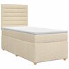 vidaXL Lit boxspring avec matelas Cr&egrave;me 80 x 200 cm Tissu