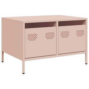 vidaXL Meuble TV rose 68x50x43,5 cm acier lamin&eacute; &agrave; froid