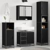 vidaXL Ensemble de mobilier de salle de bain 3 pcs Ch&ecirc;ne noir