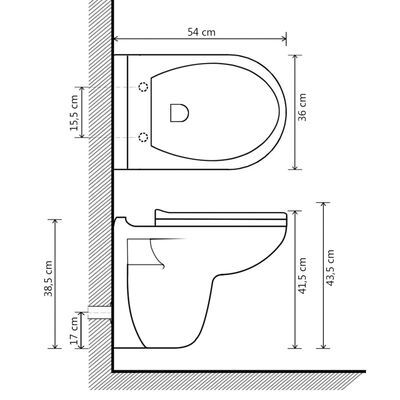 vidaXL Toilette avec siège avec fermeture en douceur Céramique Blanc